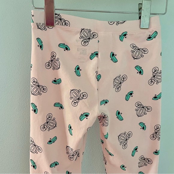 Disney Spotted zebra girls Cinderella Pink Leggings size large 10 - Picture 5 of 8
